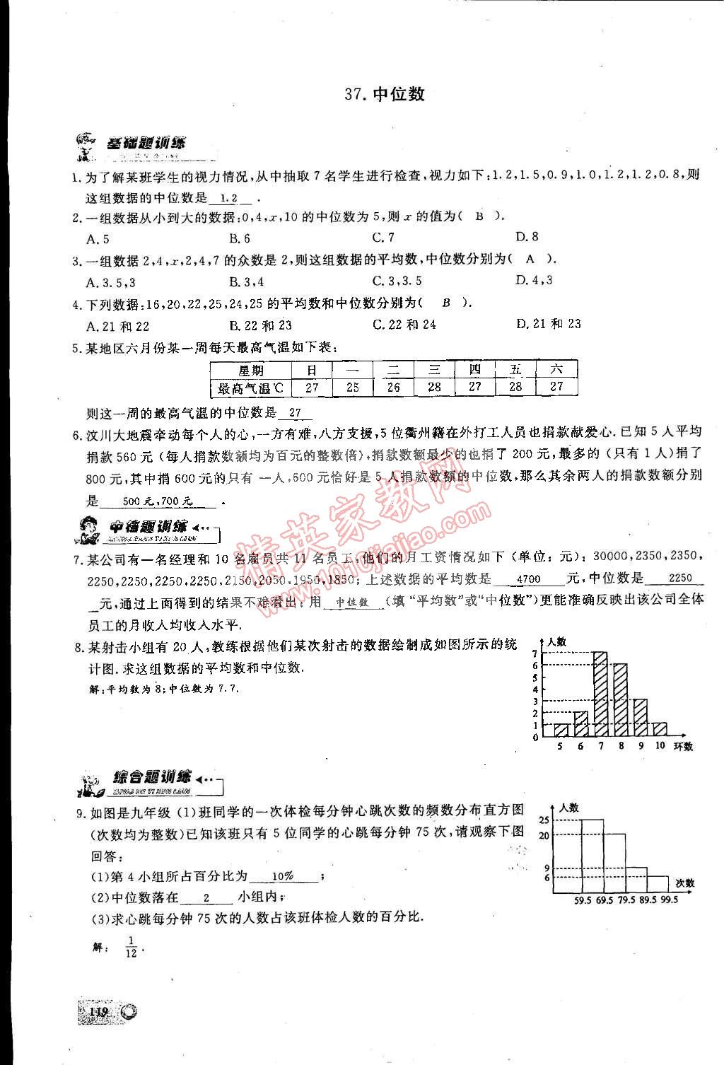 2015年思維新觀察課時(shí)精練八年級(jí)數(shù)學(xué)下冊(cè)人教版 第112頁(yè)