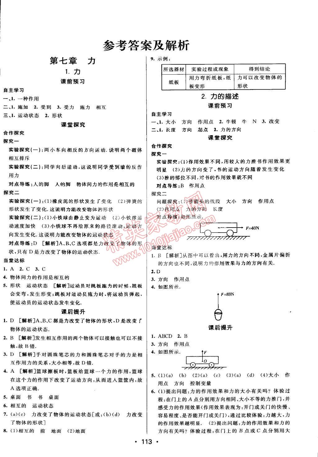 2015年同行學(xué)案課堂達(dá)標(biāo)八年級(jí)物理下冊教科版 第1頁