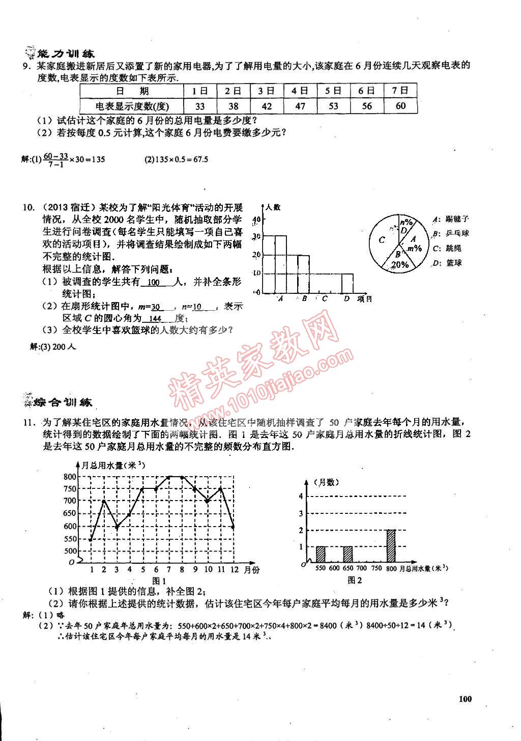 2015年思維新觀察課時(shí)精練七年級(jí)數(shù)學(xué)下冊(cè)人教版 第100頁(yè)