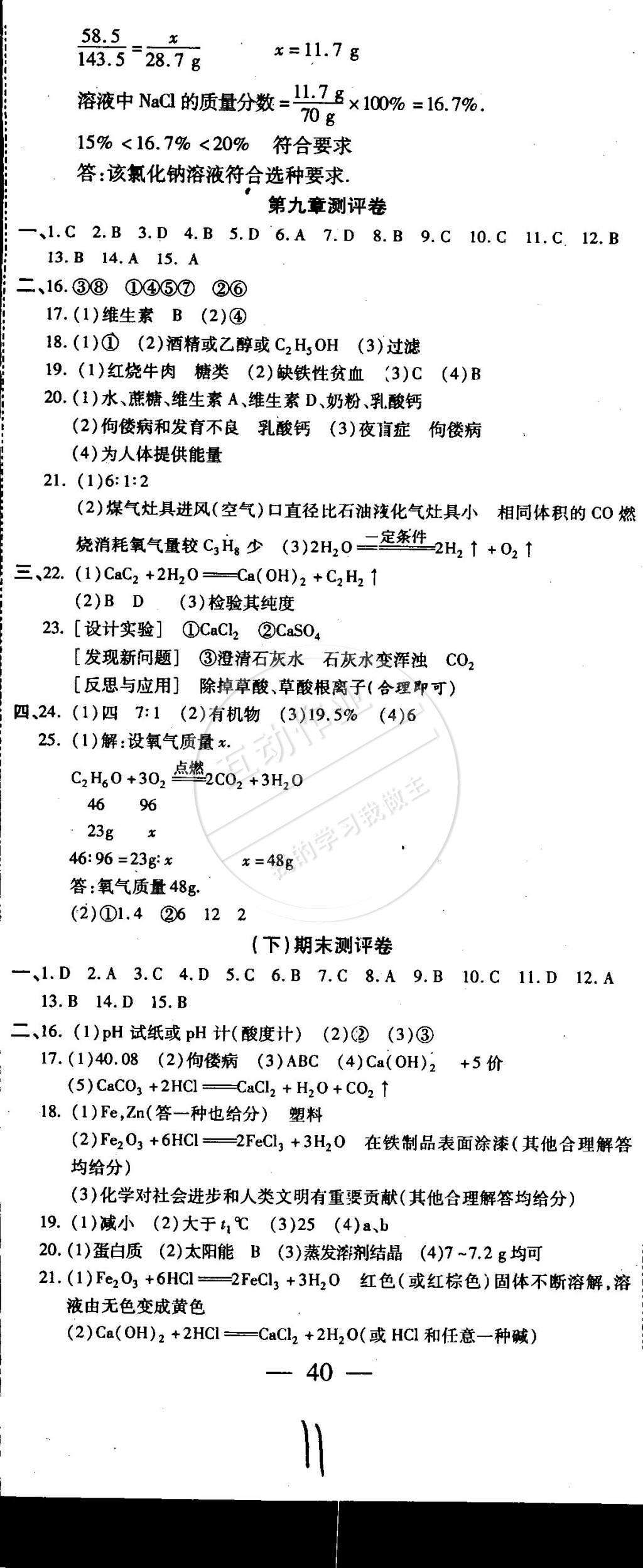 2014年全程考評一卷通九年級化學(xué)全一冊粵教版 第11頁