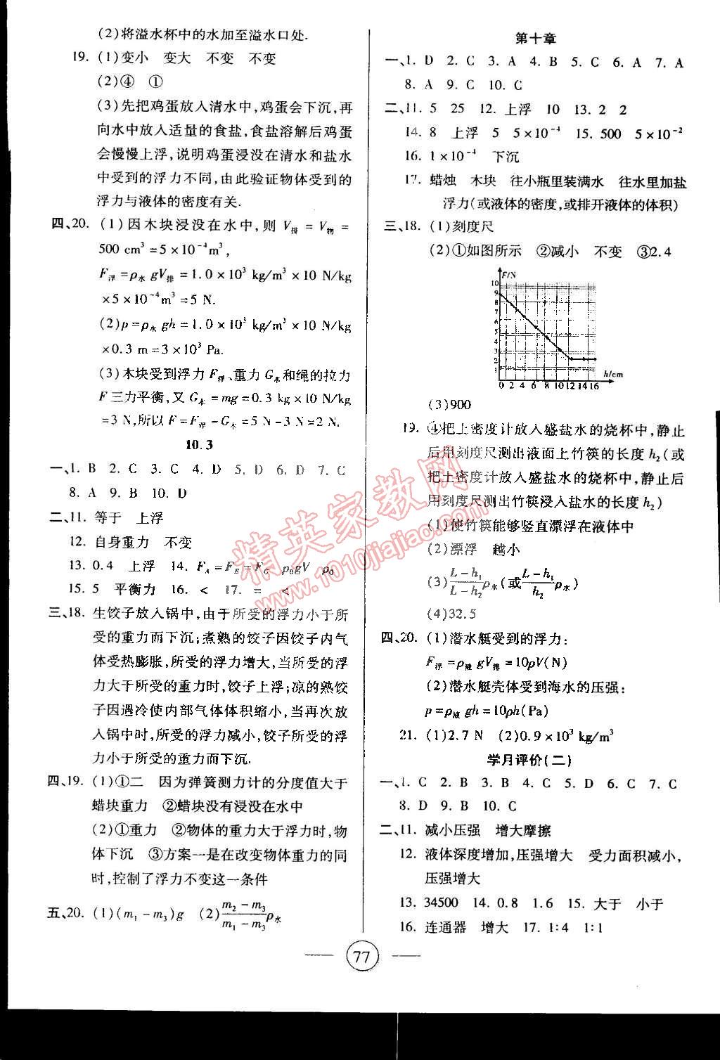 2015年全程考評一卷通八年級物理下冊人教版 第7頁