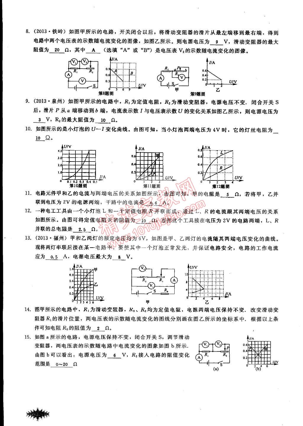 2014年思維新觀察課時(shí)作業(yè)本九年級(jí)物理全一冊(cè)人教版 第84頁