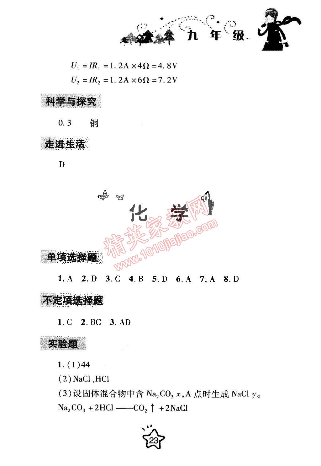 2015年寒假生活指导九年级合订本青岛专版 第23页