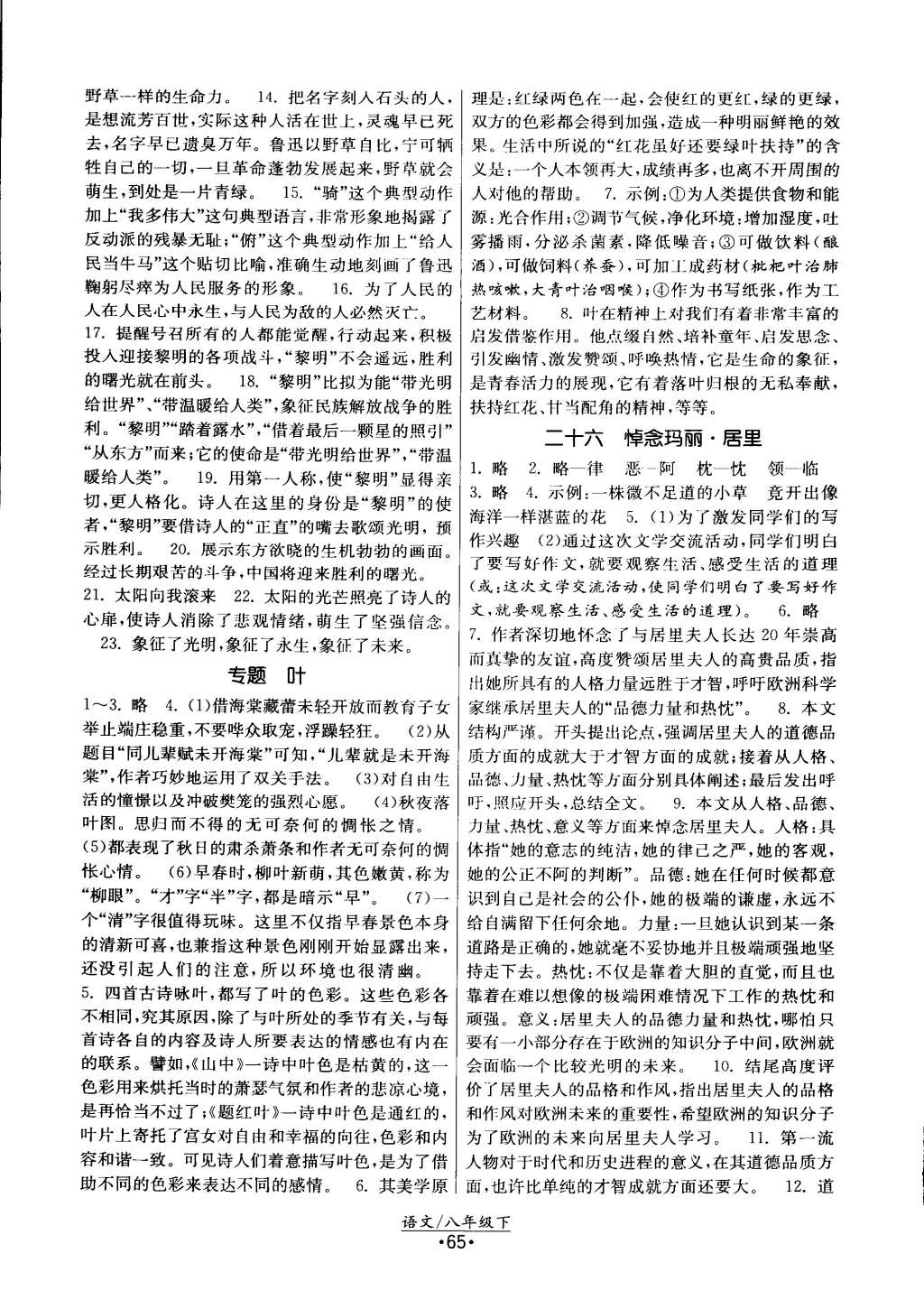 2015年課時提優(yōu)計(jì)劃作業(yè)本八年級語文下冊國標(biāo)蘇教版 第13頁