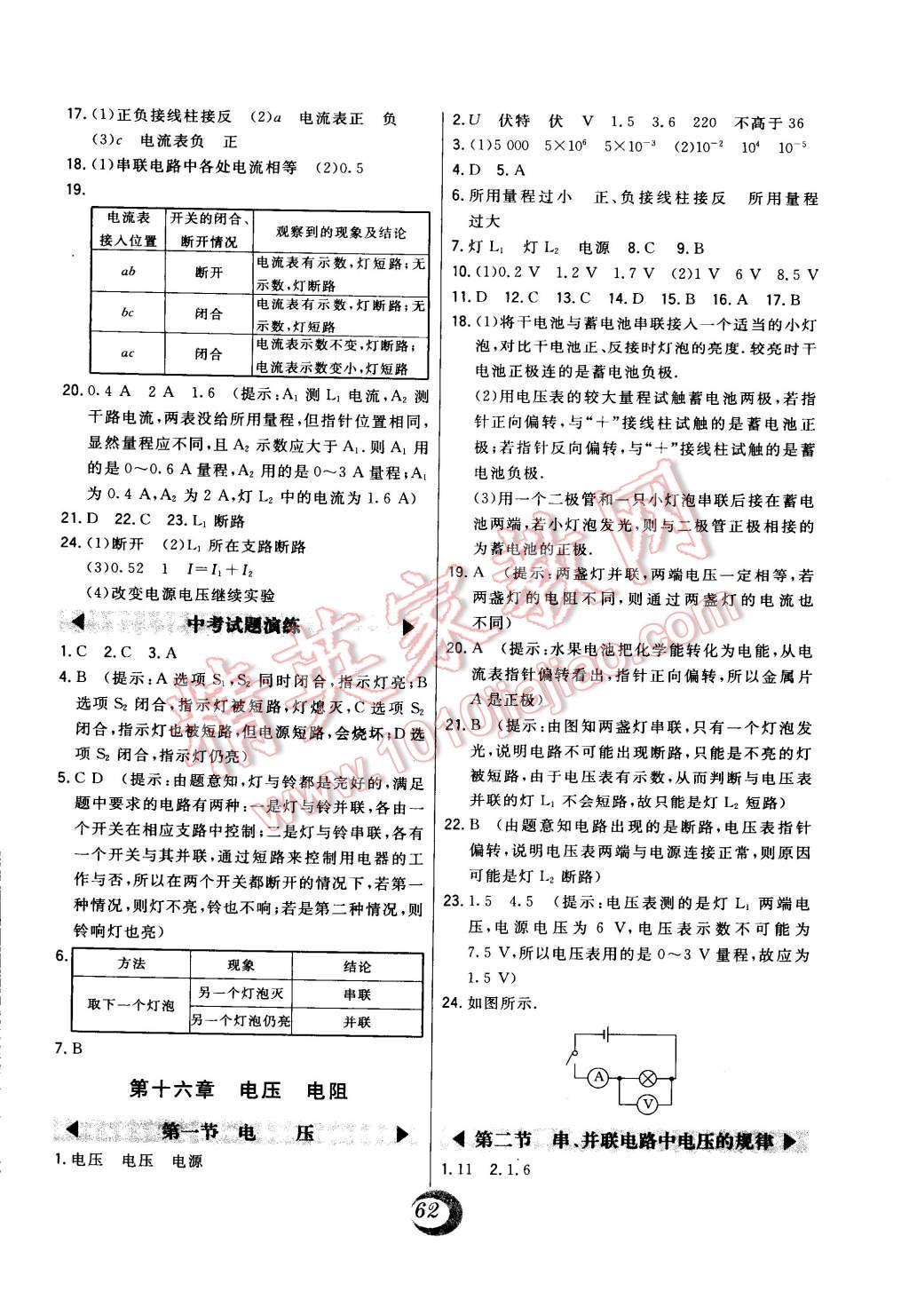 2014年北大绿卡九年级物理全一册人教版 第6页