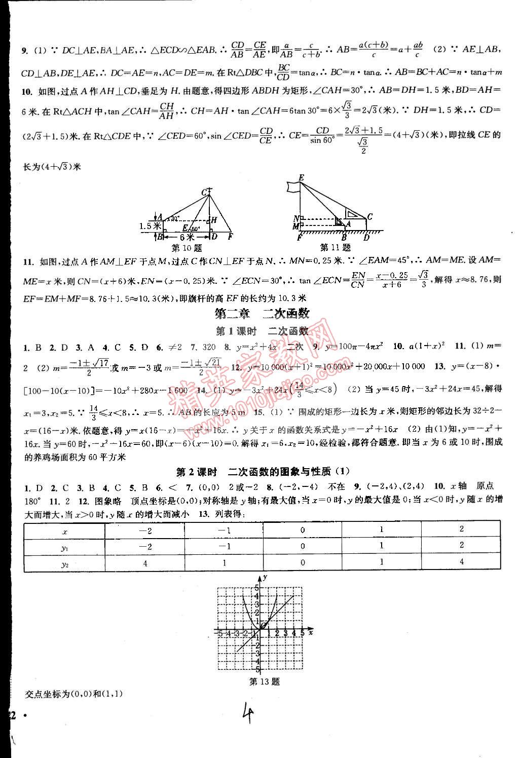 2015年通城学典活页检测九年级数学下册北师大版 第4页