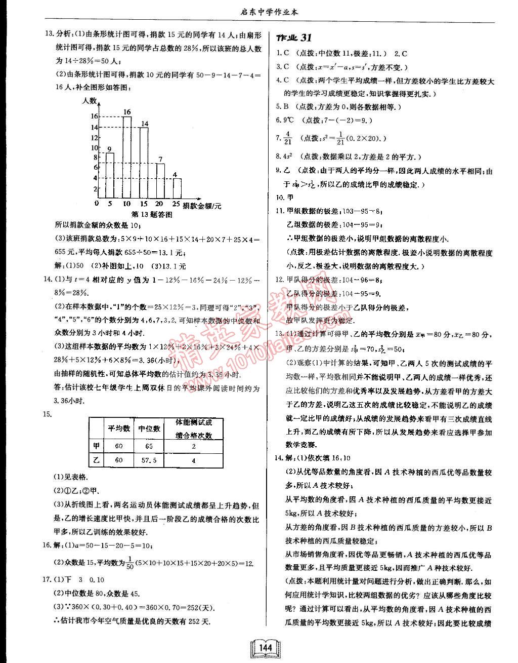 2015年啟東中學(xué)作業(yè)本八年級數(shù)學(xué)下冊滬科版 第28頁