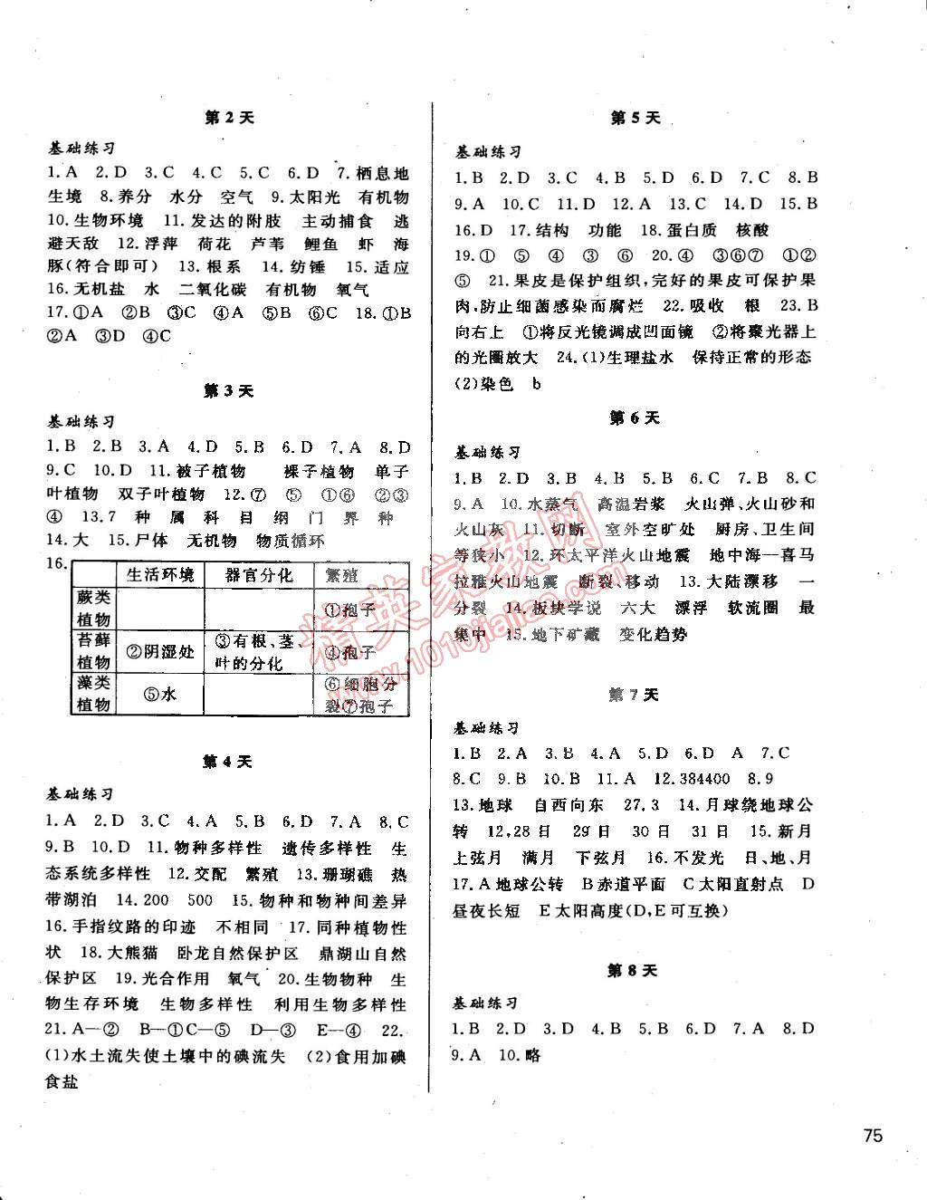 2015年新課程寒假作業本七年級合訂本寧波出版社 第6頁