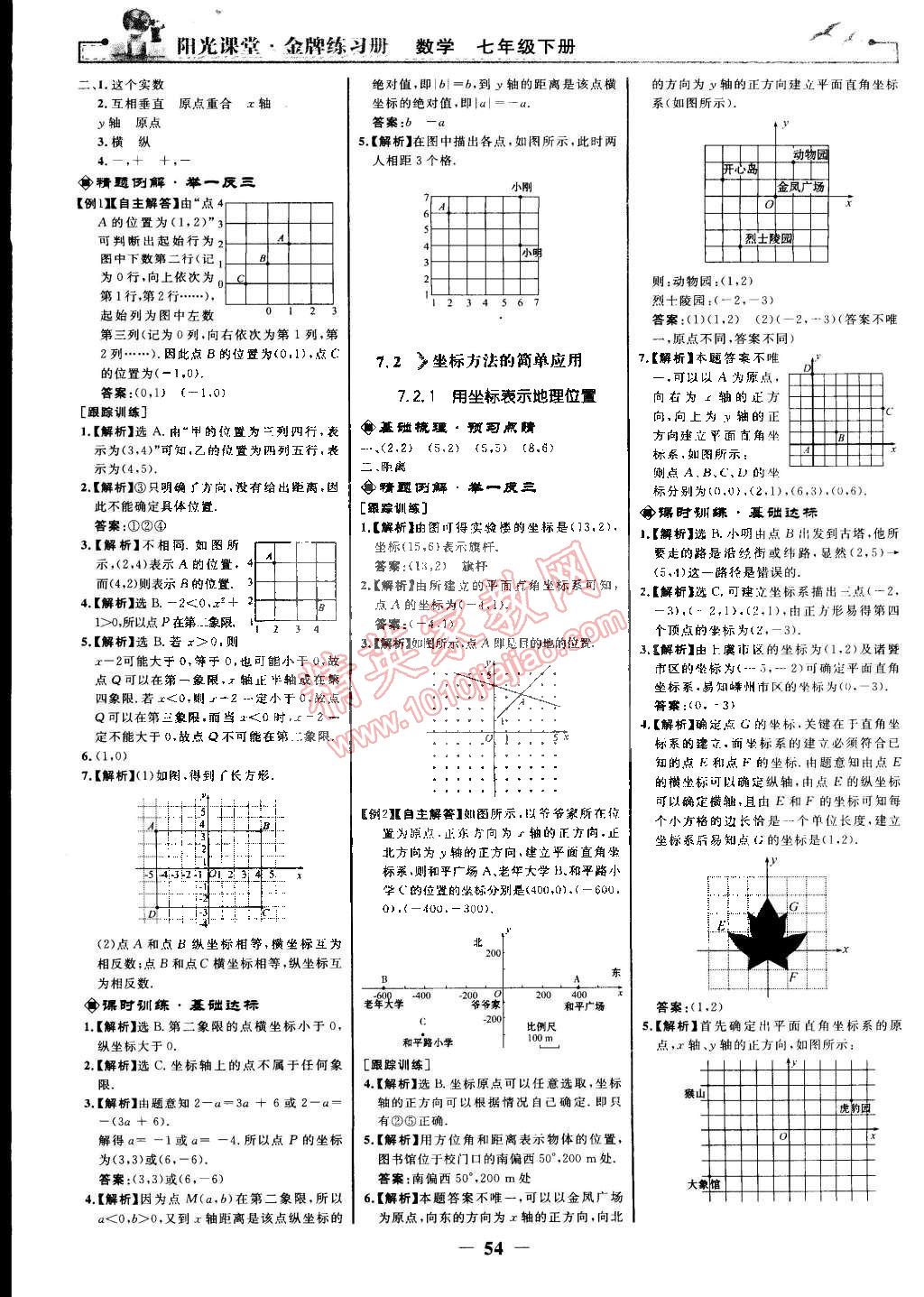 2015年陽光課堂金牌練習(xí)冊(cè)七年級(jí)數(shù)學(xué)下冊(cè)人教版 第6頁