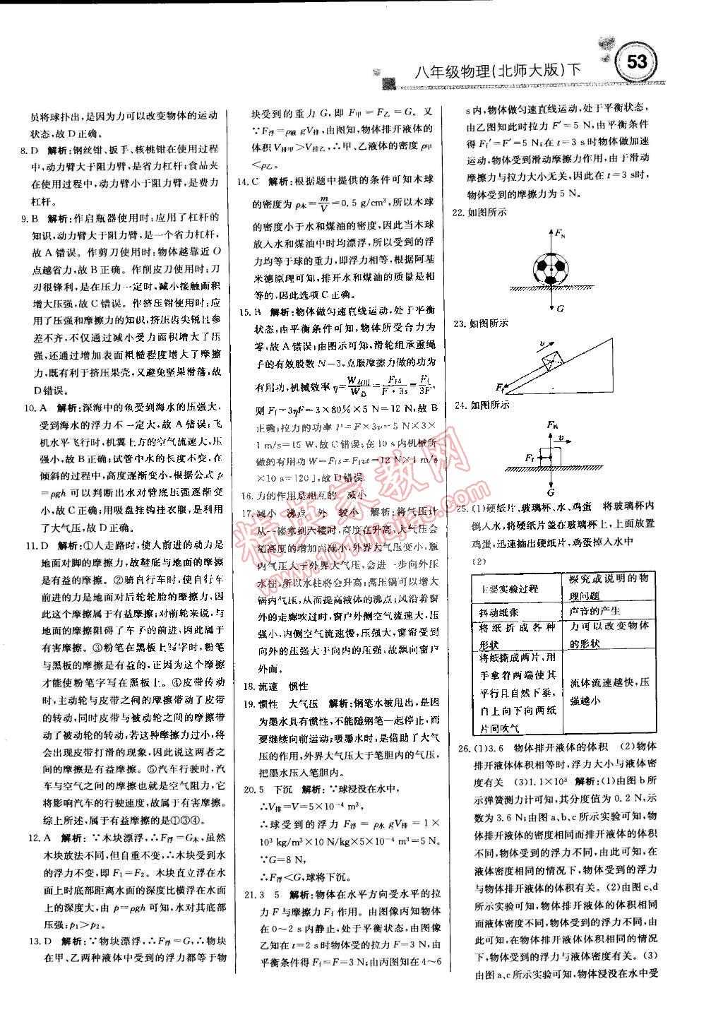 2015年輕巧奪冠周測月考直通中考八年級物理下冊北師大版 第21頁