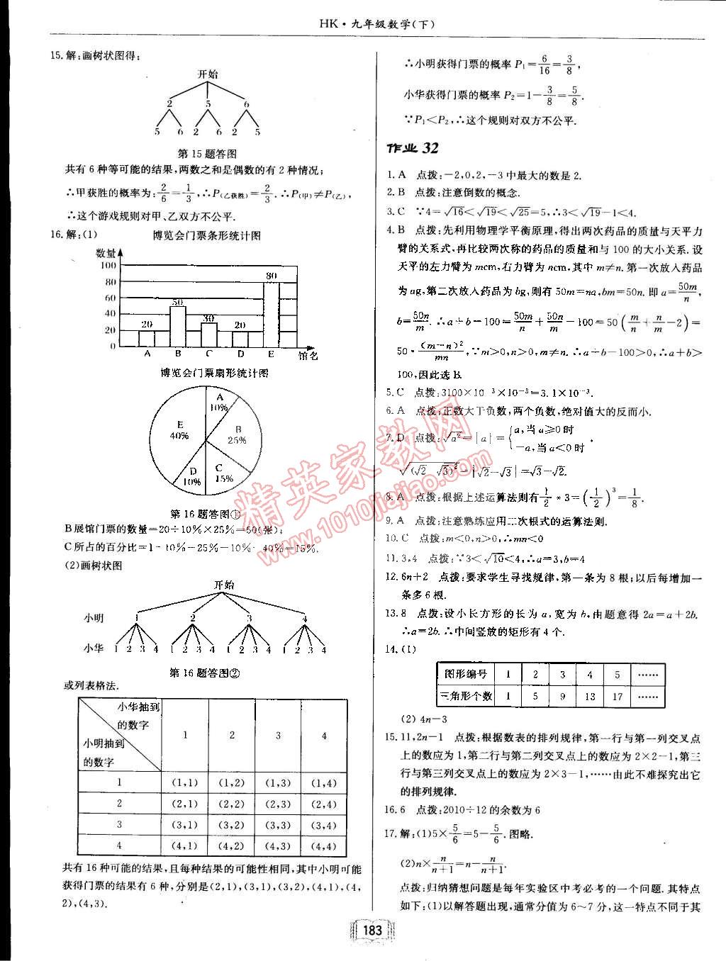 2015年啟東中學(xué)作業(yè)本九年級(jí)數(shù)學(xué)下冊(cè)滬科版 第37頁(yè)