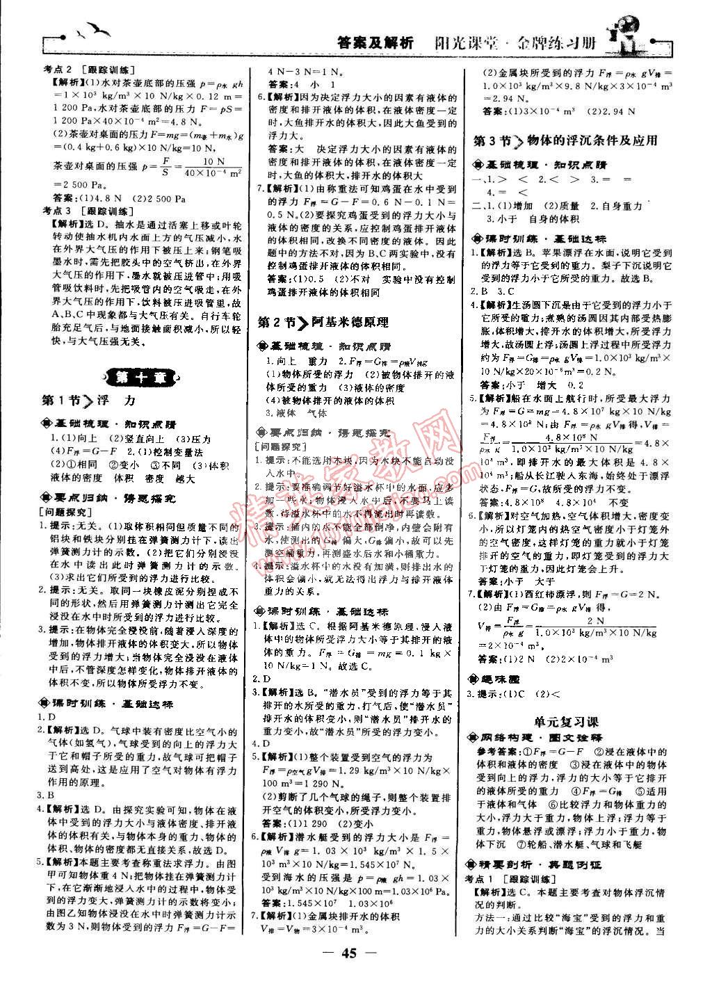 2015年陽(yáng)光課堂金牌練習(xí)冊(cè)八年級(jí)物理下冊(cè)人教版 第5頁(yè)