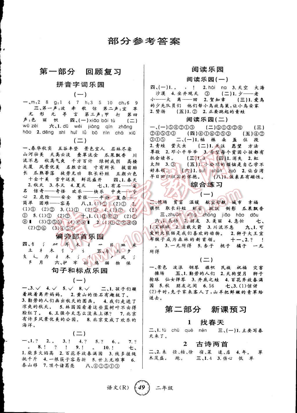 2015年寒假创新型自主学习第三学期寒假衔接二年级语文人教版 第2页