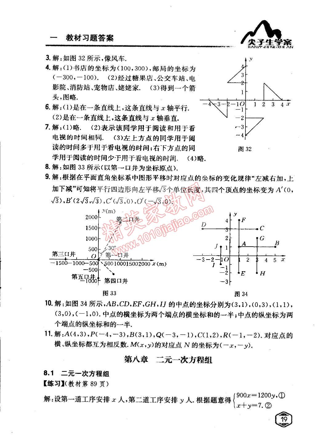 課本人教版七年級數(shù)學(xué)下冊 第七章 平面直角坐標(biāo)系第6頁