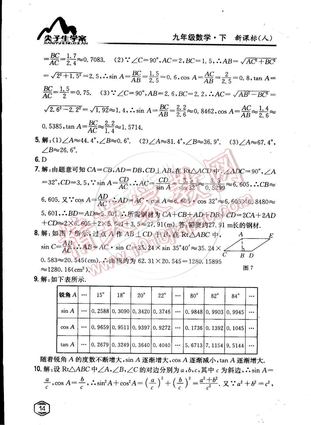 課本九年級(jí)數(shù)學(xué)下冊(cè)人教版 第13頁(yè)