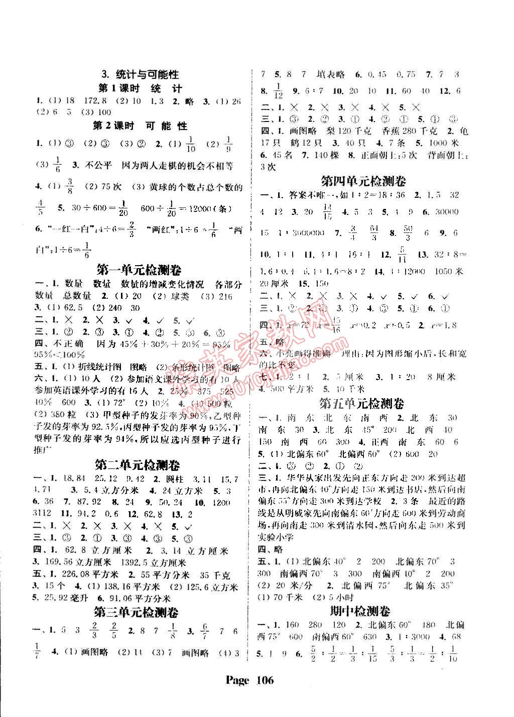 通城学典课时新体验六年级数学下册苏教版 第6页