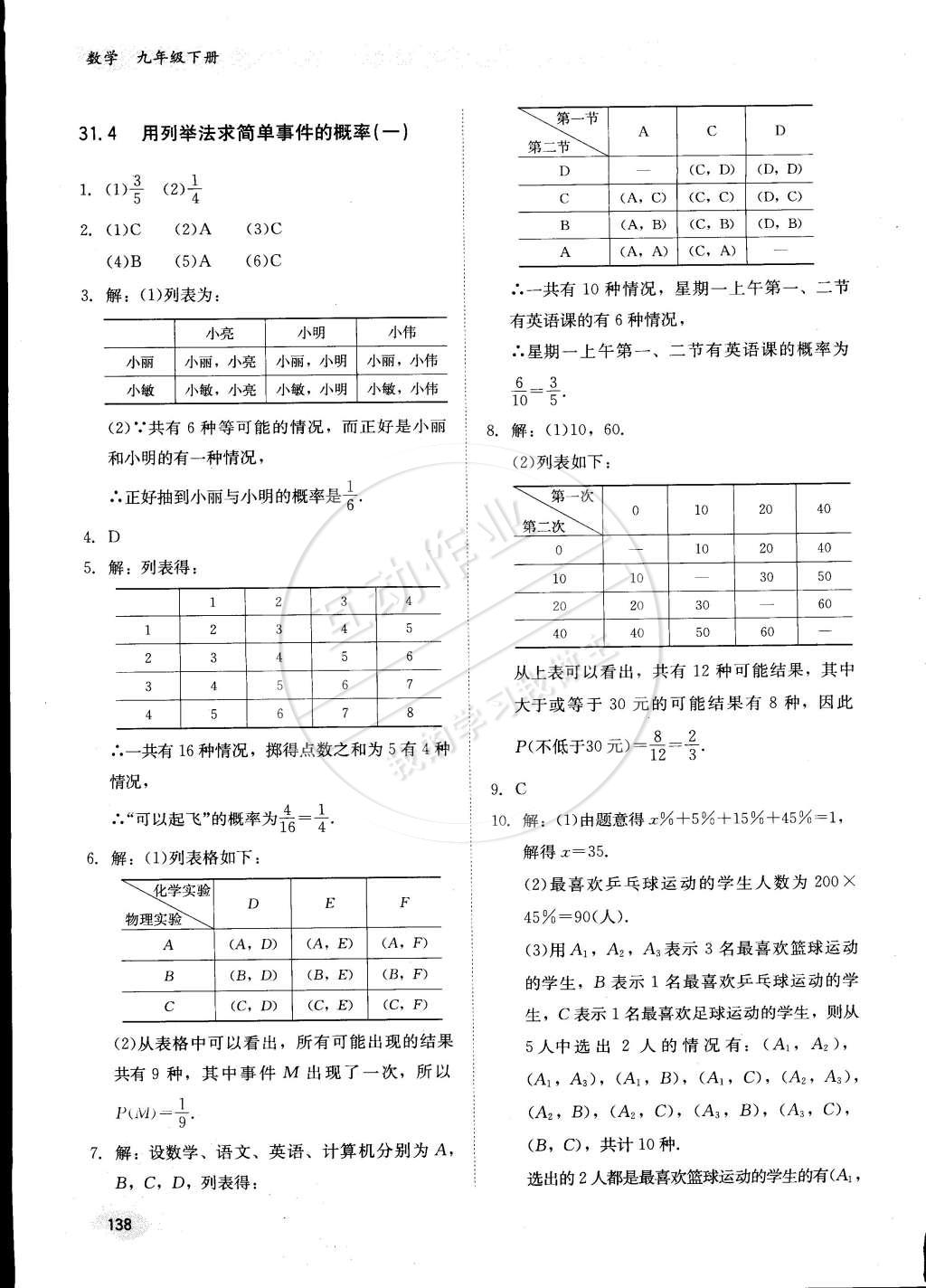 2015年同步練習(xí)冊九年級數(shù)學(xué)下冊冀教版 第18頁