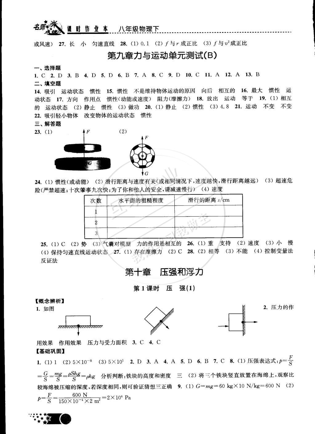 2015年名師點(diǎn)撥課時(shí)作業(yè)本八年級(jí)物理下冊(cè)江蘇版 第12頁(yè)