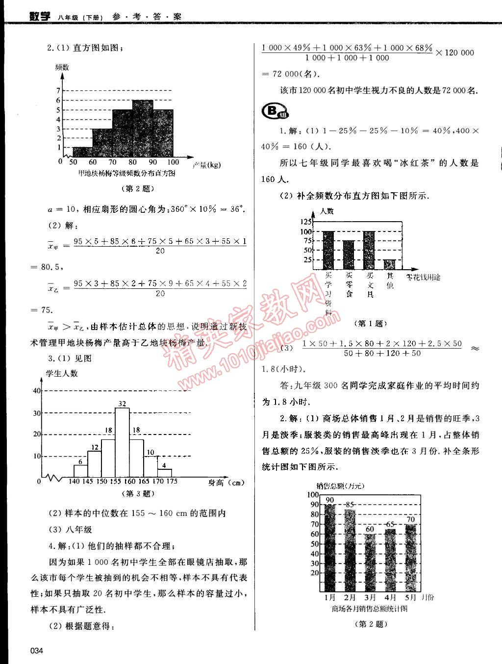 2015年學習質(zhì)量監(jiān)測八年級數(shù)學下冊人教版 第34頁