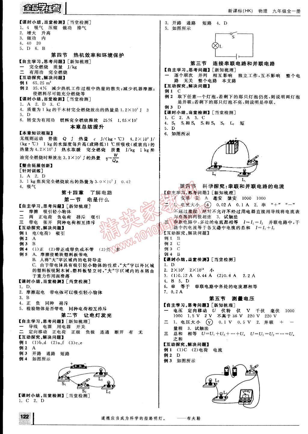 2014年全品学练考九年级物理全一册沪科版 第2页