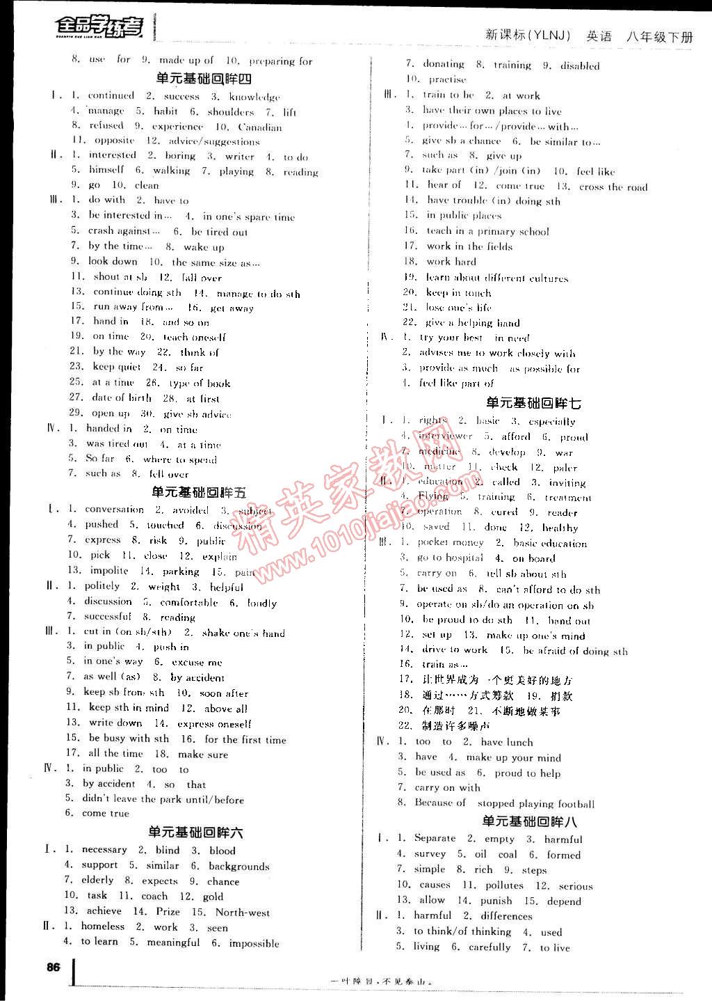 2015年全品学练考八年级英语下册译林牛津版 第14页