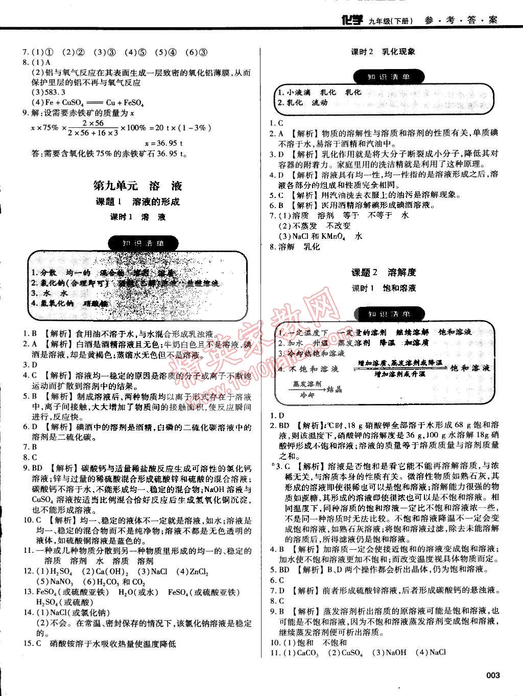 2015年学习质量监测九年级化学下册人教版 第3页