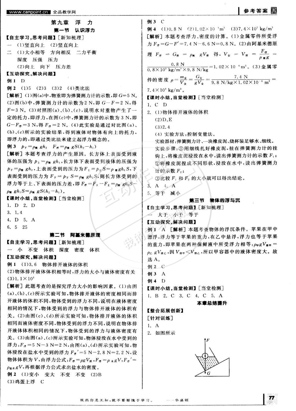 2014年全品學(xué)練考八年級(jí)物理全一冊(cè)下滬科版 第3頁