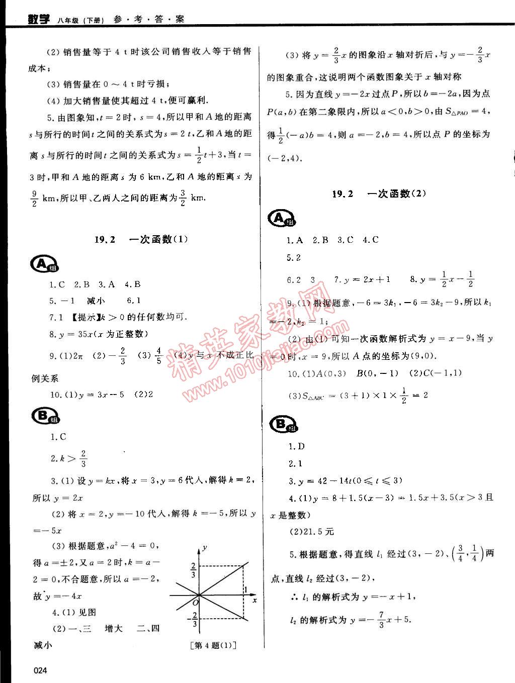 2015年學習質(zhì)量監(jiān)測八年級數(shù)學下冊人教版 第24頁