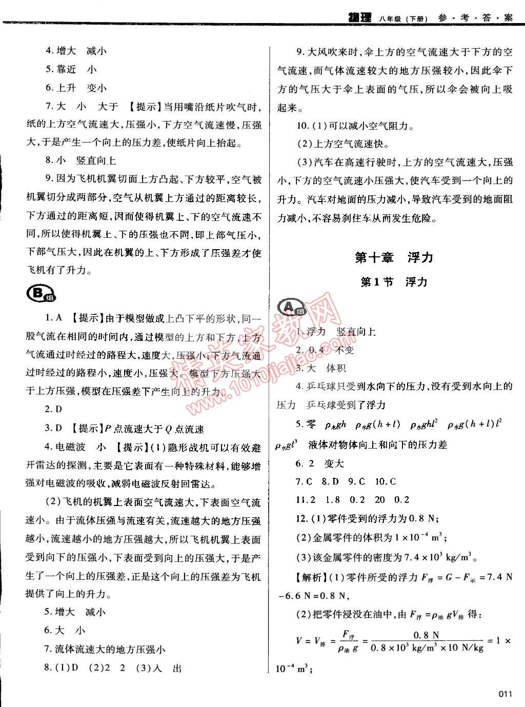 2015年学习质量监测八年级物理下册人教版 第11页