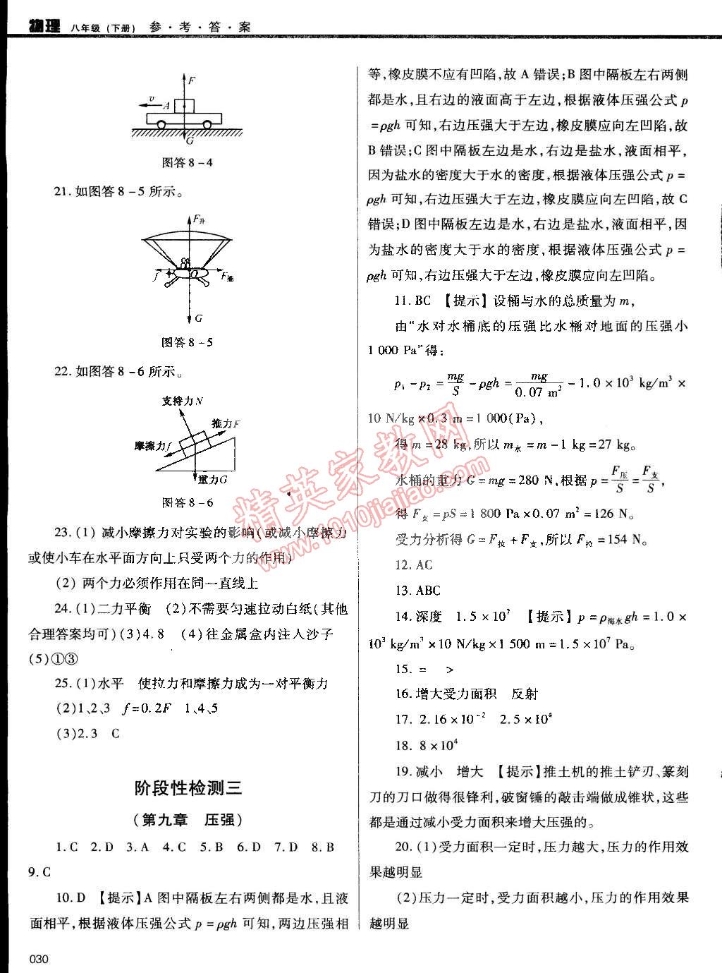 2015年学习质量监测八年级物理下册人教版 第30页