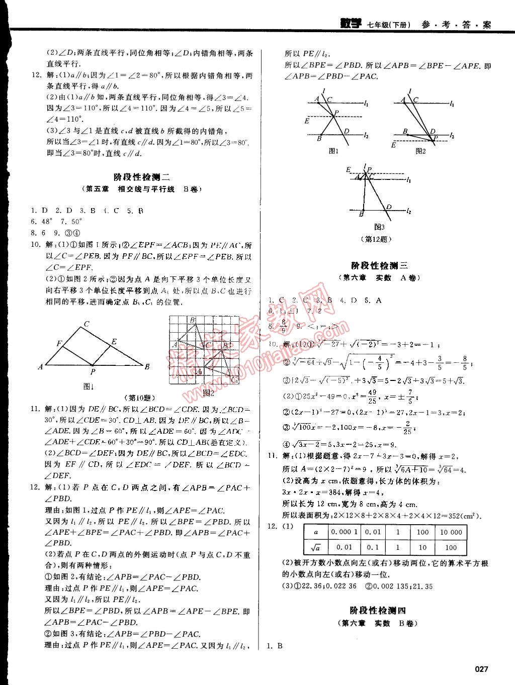 2015年学习质量监测七年级数学下册人教版 第26页