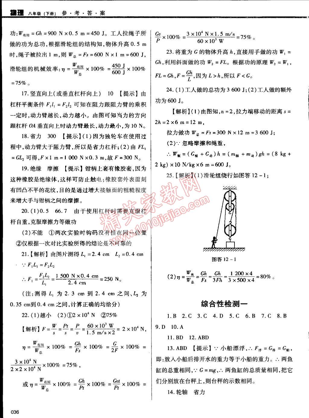 2015年学习质量监测八年级物理下册人教版 第36页