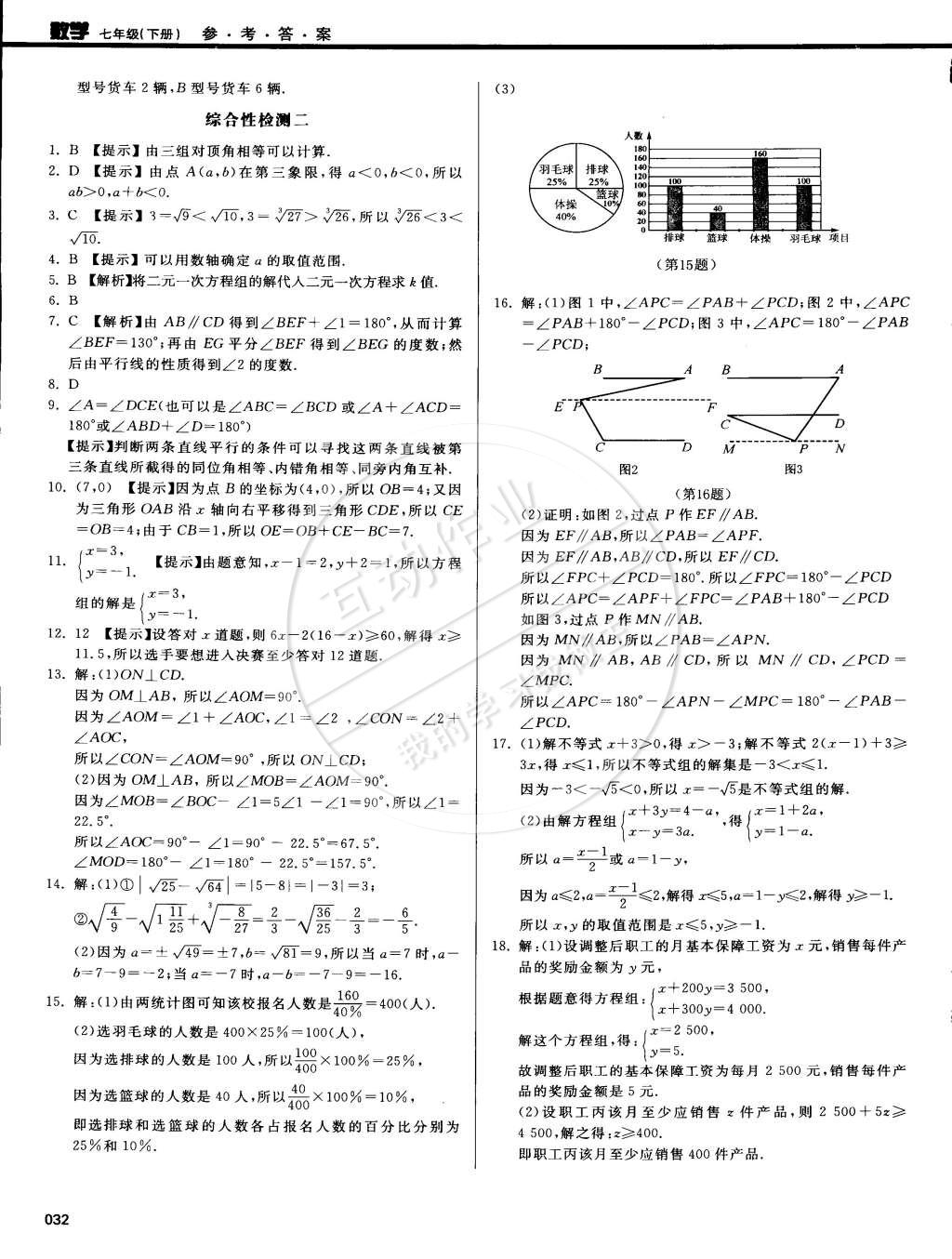 2015年學(xué)習(xí)質(zhì)量監(jiān)測七年級(jí)數(shù)學(xué)下冊人教版 第21頁