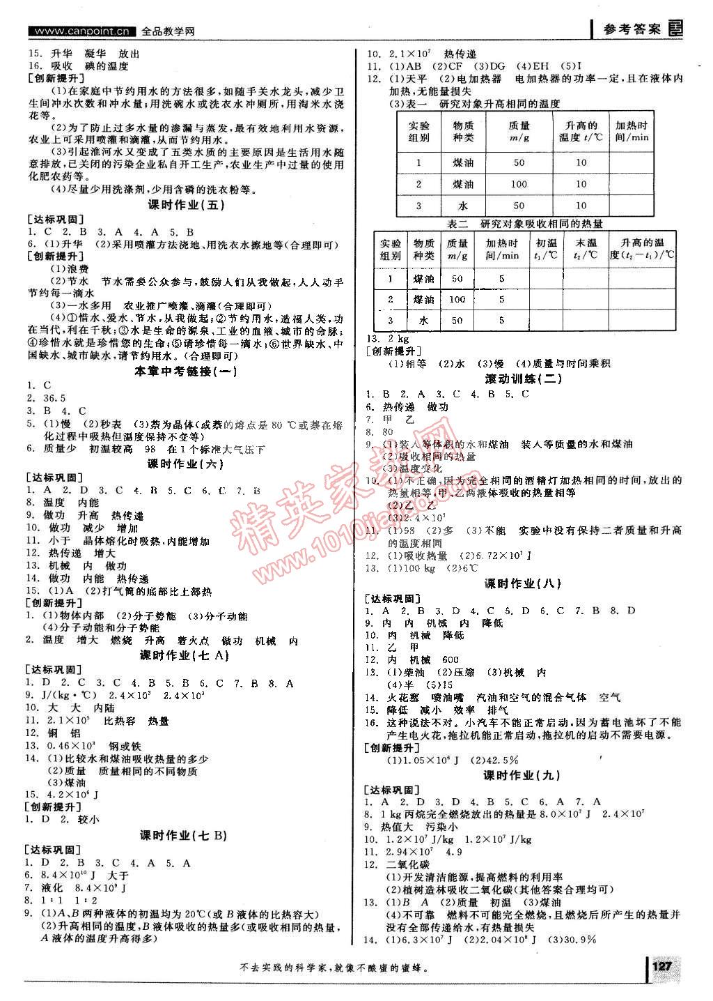 2014年全品学练考九年级物理全一册沪科版 第7页