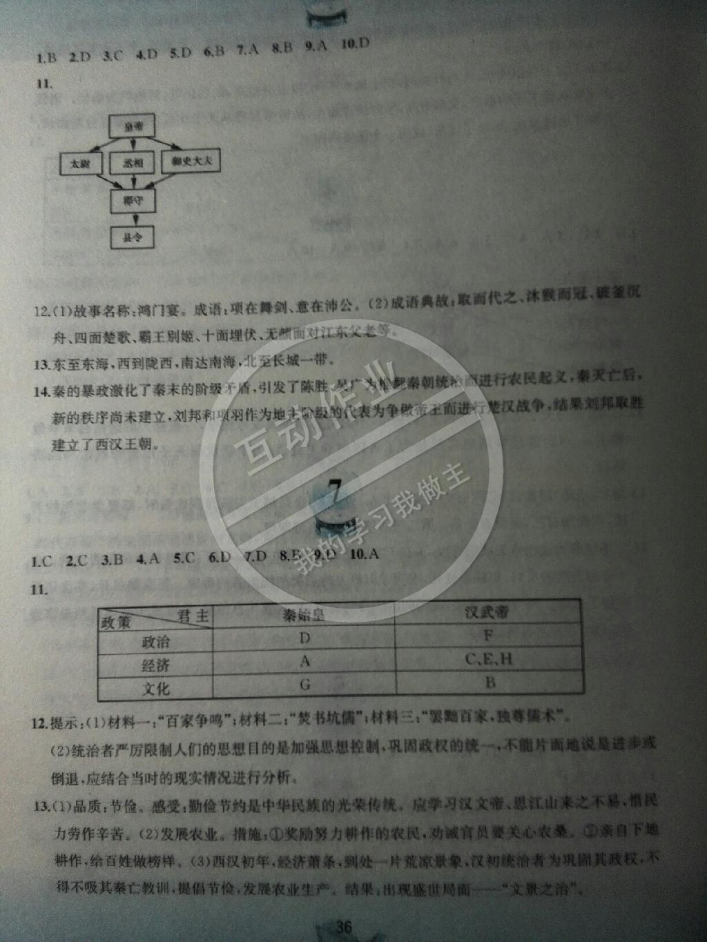 2015年寒假作业七年级历史人教版黄山书社 第3页