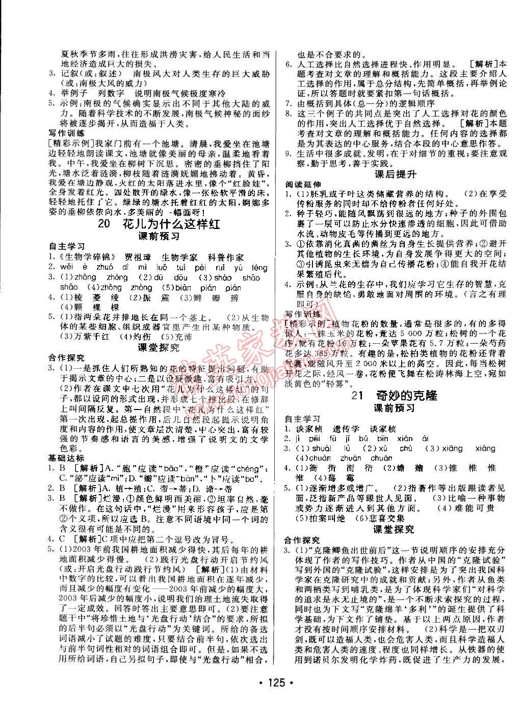 2015年同行學(xué)案課堂達(dá)標(biāo)七年級語文下冊魯教版 第13頁