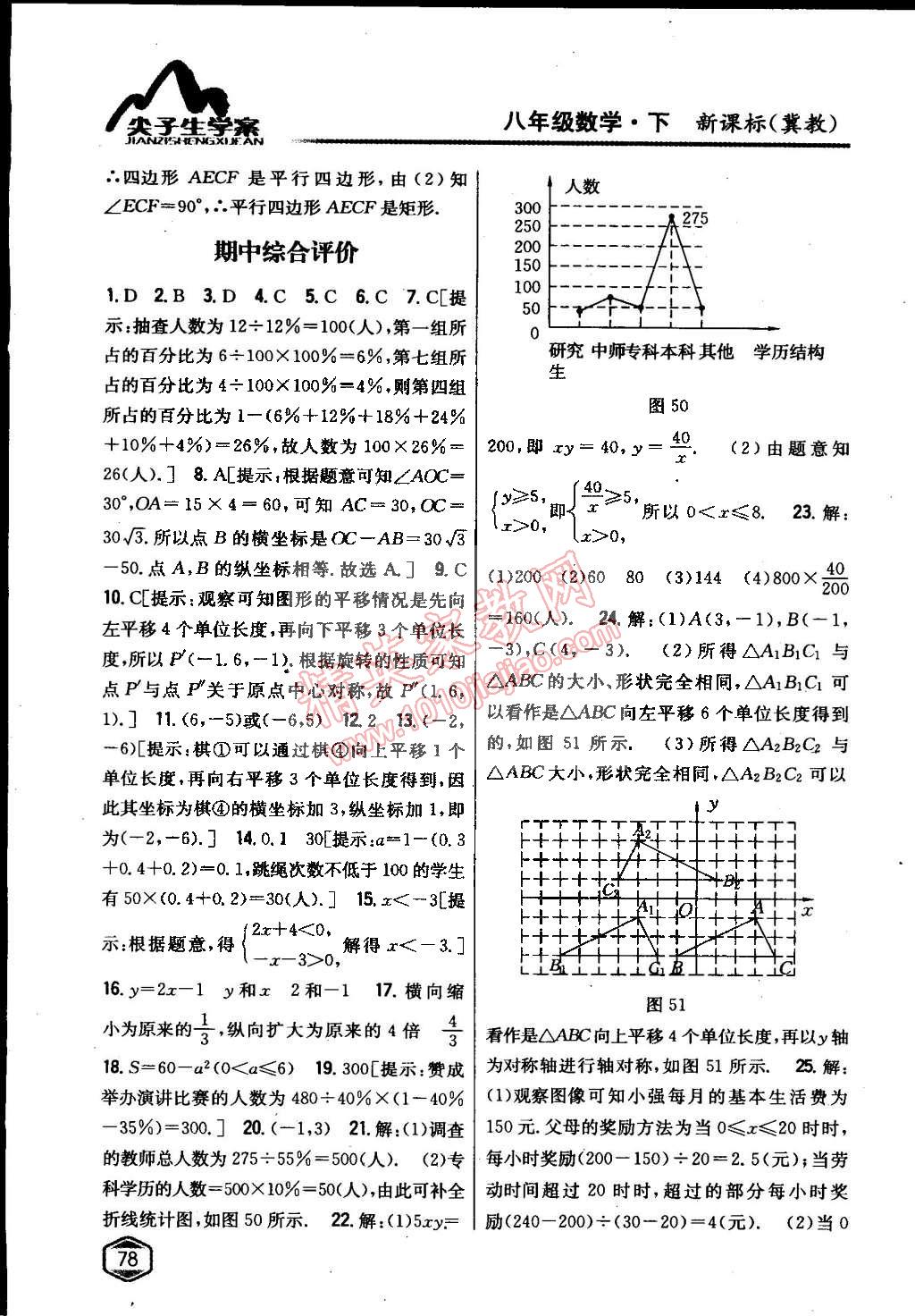 2015年尖子生学案八年级数学下册冀教版 第32页