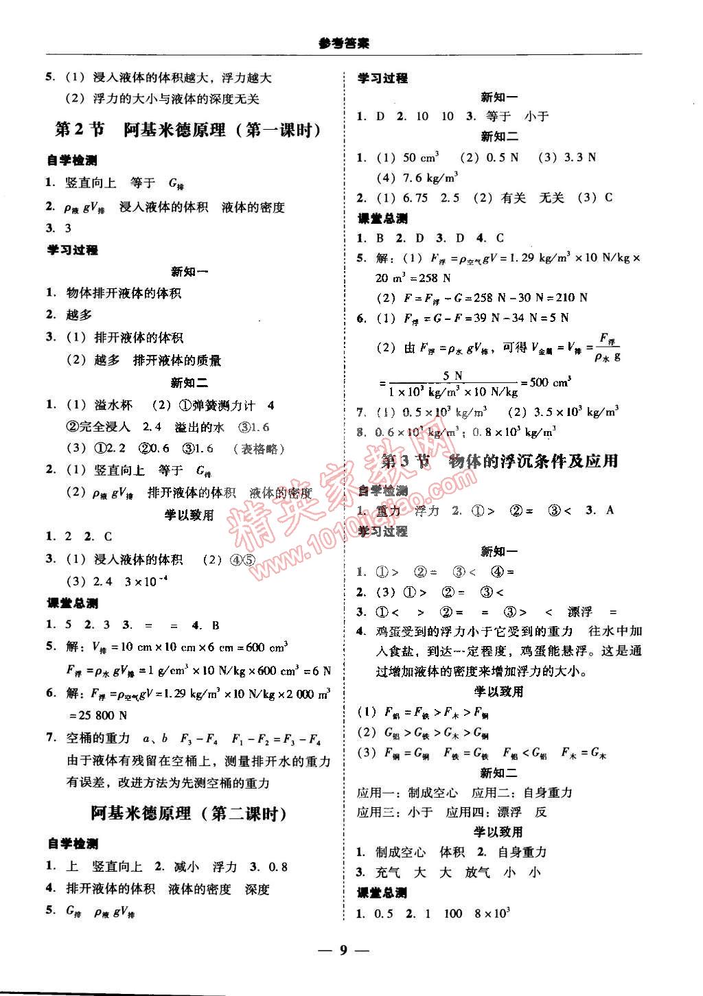 2015年易百分百分导学八年级物理下册人教版 第9页