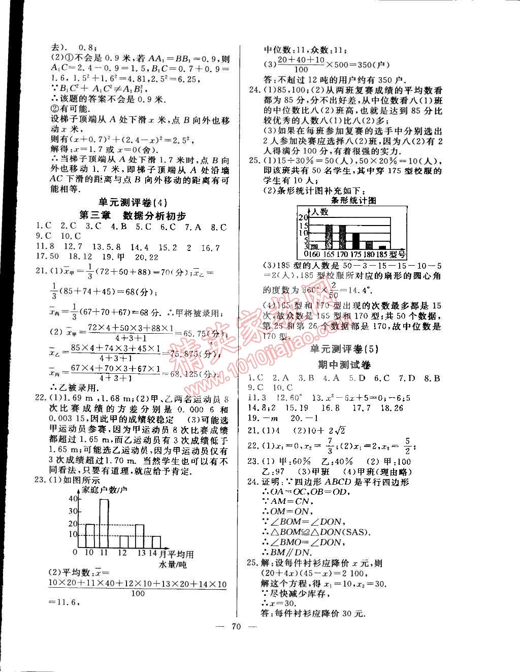 2015年精彩考評單元測評卷八年級數(shù)學(xué)下冊浙教版 第14頁