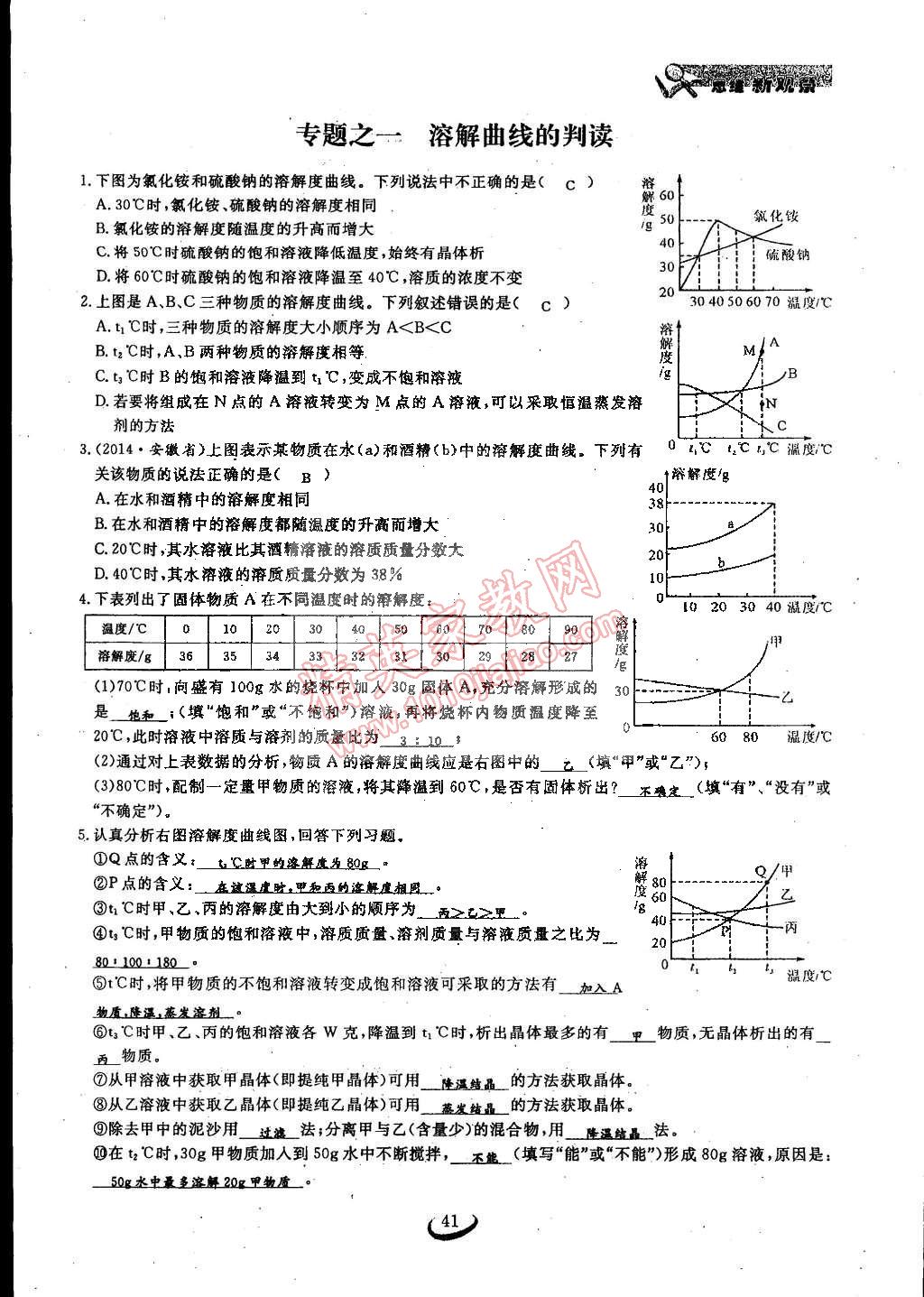 2015年思維新觀察九年級化學下冊人教版 第41頁