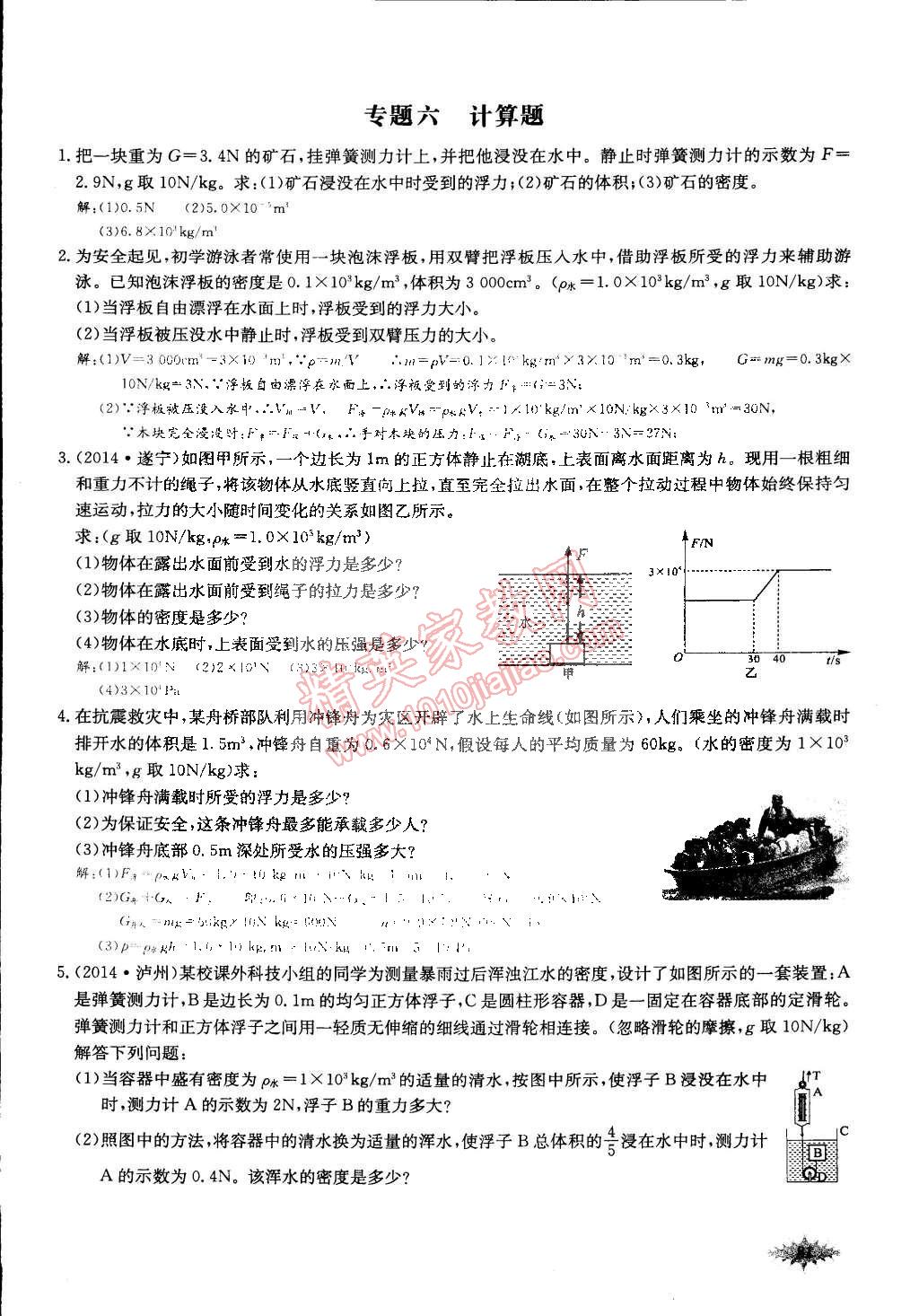 2015年思維新觀察課前課后八年級(jí)物理下冊(cè)人教版 第81頁(yè)