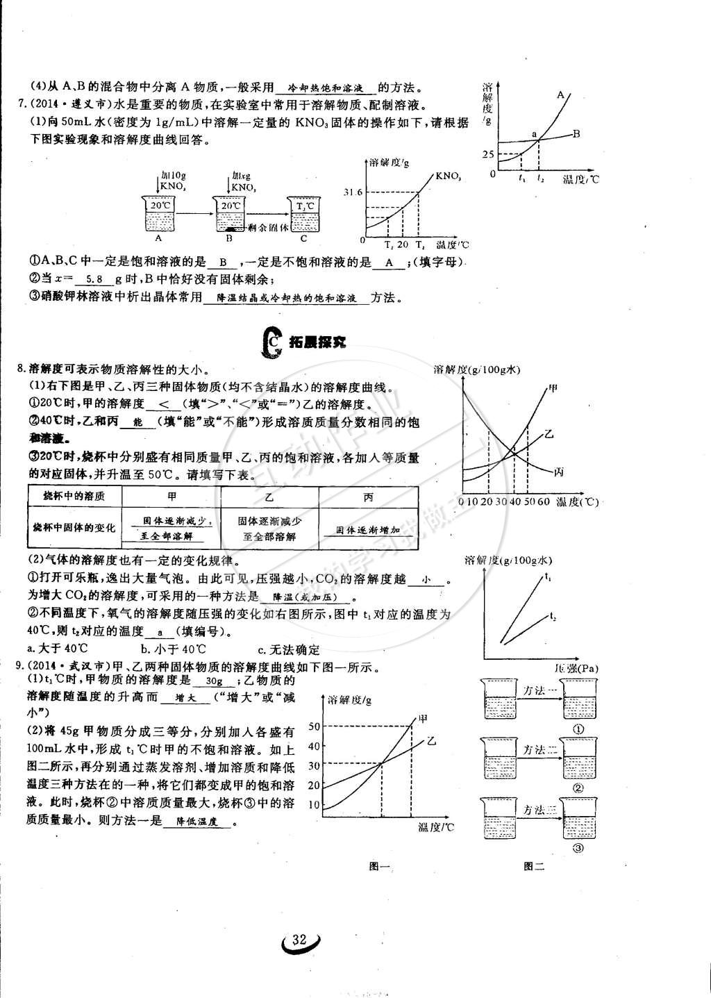 2015年思維新觀察九年級化學下冊人教版 第32頁