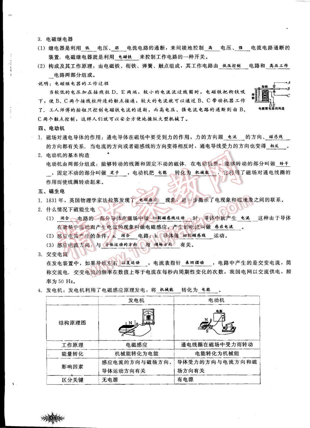 2014年思維新觀察課時作業(yè)本九年級物理全一冊人教版 第146頁