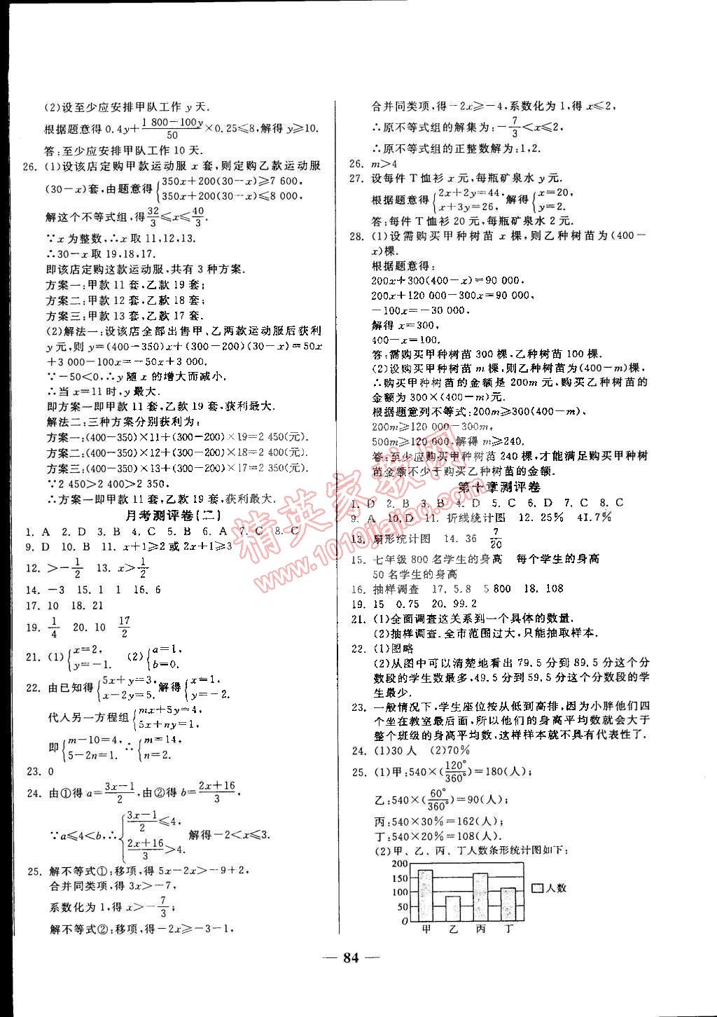 2015年培優(yōu)奪冠金卷名師點撥七年級數(shù)學下冊人教版 第4頁