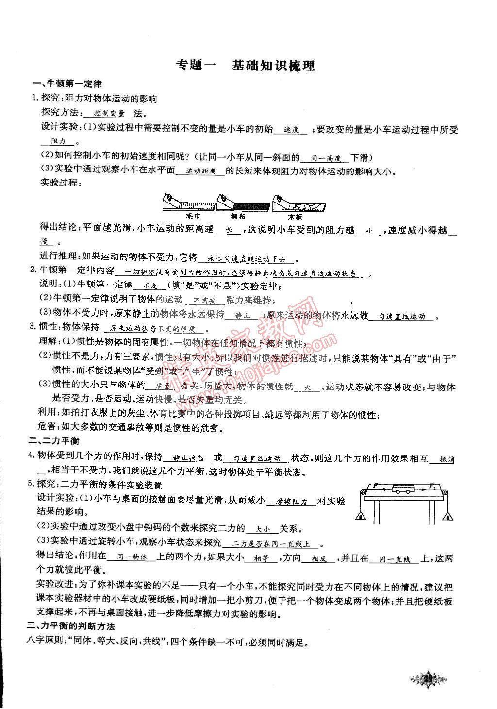 2015年思維新觀察課前課后八年級物理下冊人教版 第29頁