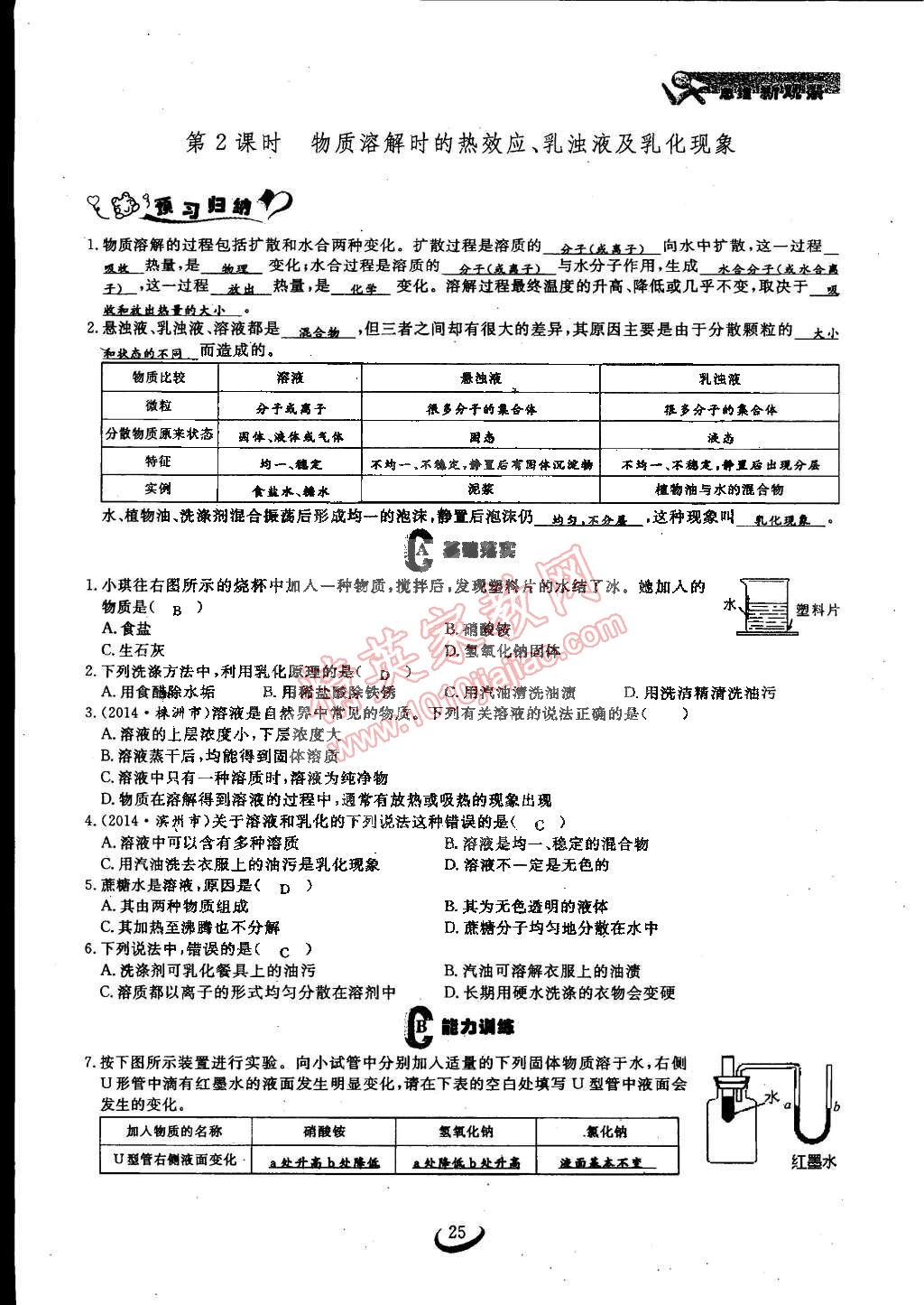 2015年思維新觀察九年級(jí)化學(xué)下冊(cè)人教版 第25頁