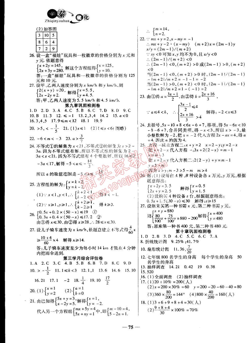 2015年智秦优化360度训练法七年级数学下册人教版 第3页