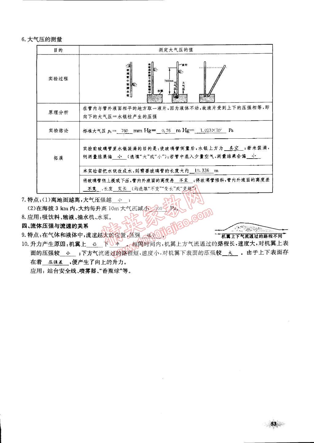 2015年思維新觀察課前課后八年級物理下冊人教版 第53頁