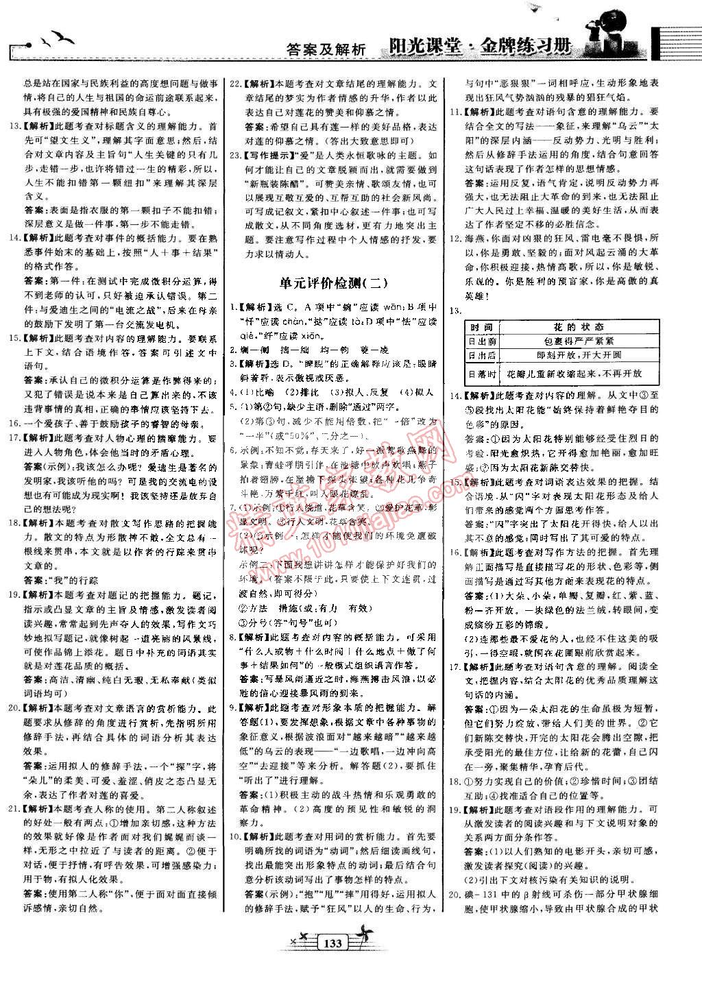 2015年陽(yáng)光課堂金牌練習(xí)冊(cè)八年級(jí)語(yǔ)文下冊(cè)人教版 第17頁(yè)