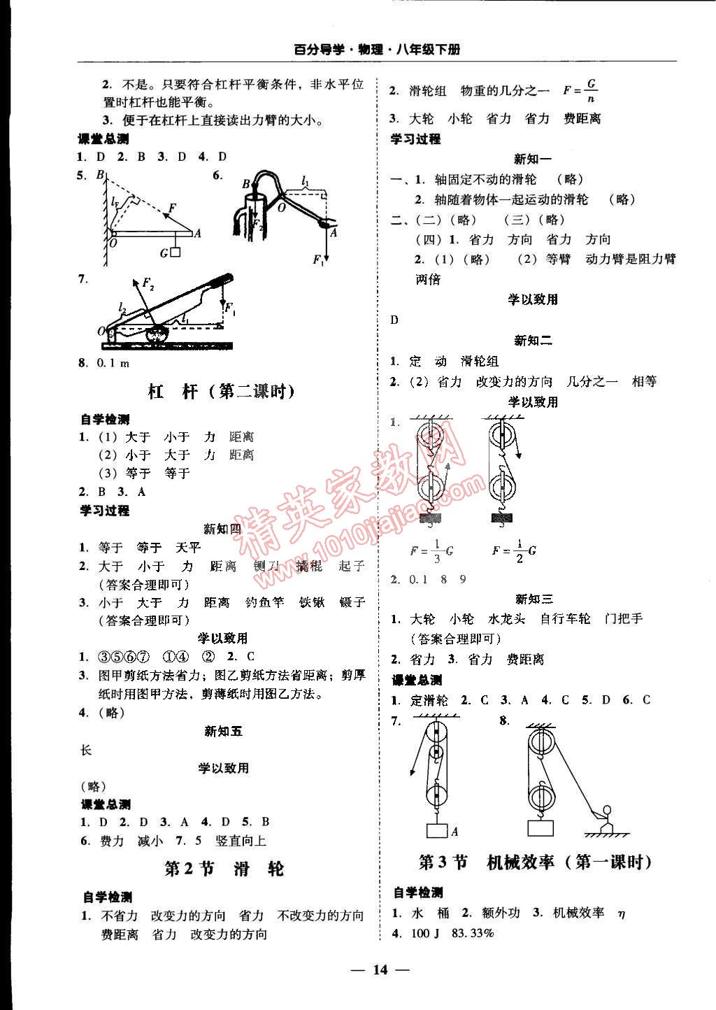 2015年易百分百分导学八年级物理下册人教版 第14页